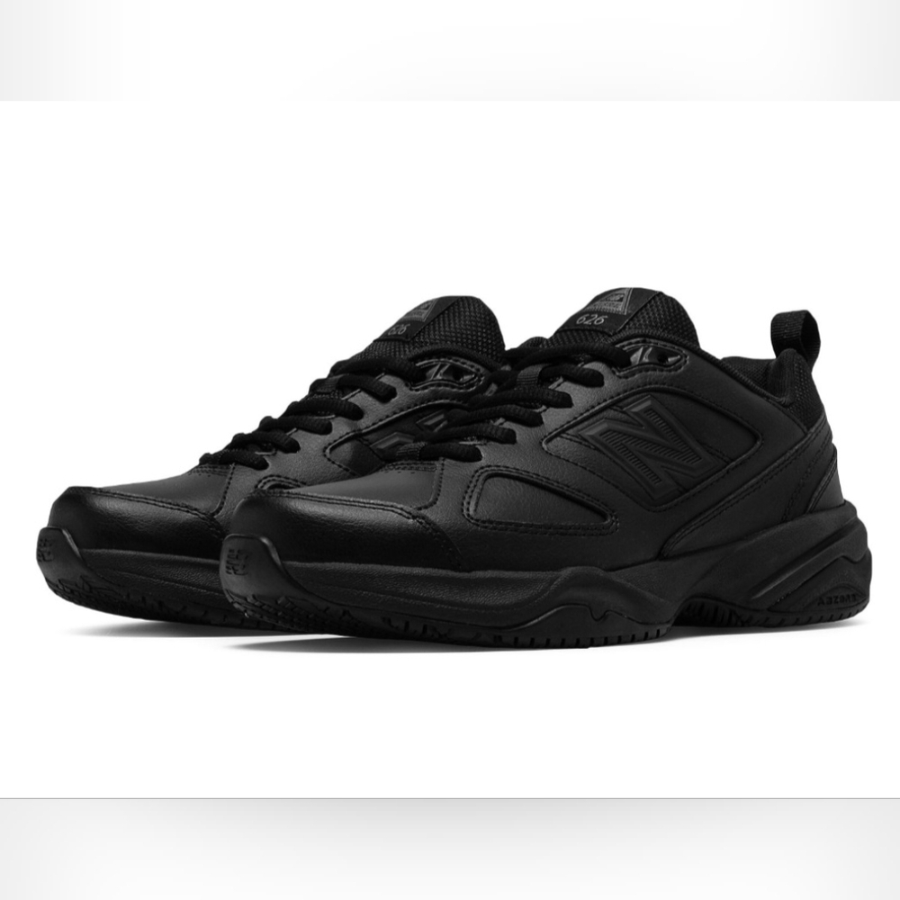 New Balance Women's All-Black Leather, Industrial Slip Resistnat Sneakers